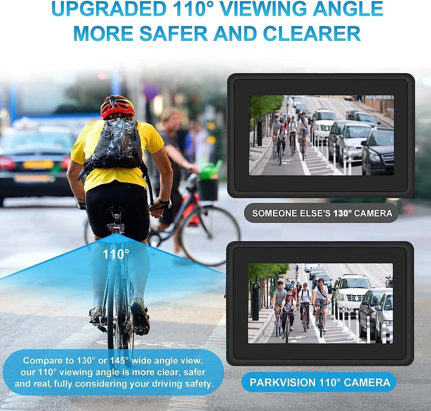 1080P AHD Bike Rear View Camera with 4.3'' Display - Safer Cycling Experience