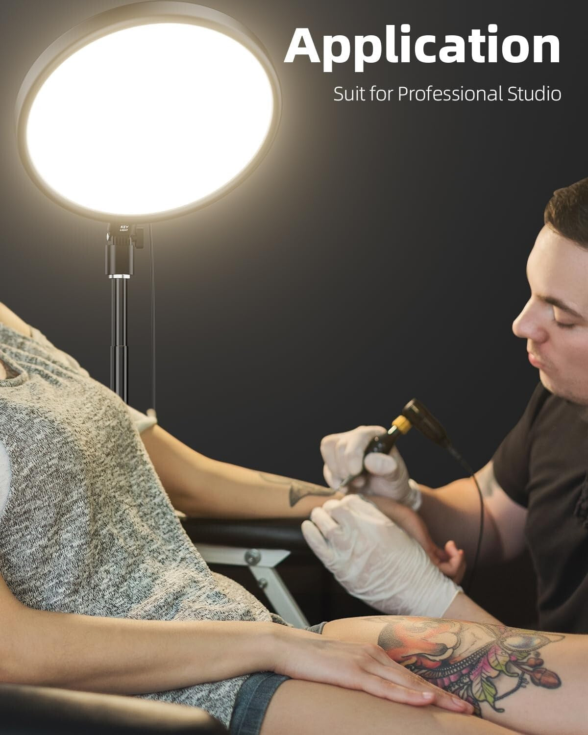 Adjustable LED Ring Light with Stable Base - Ideal for Professional Photography