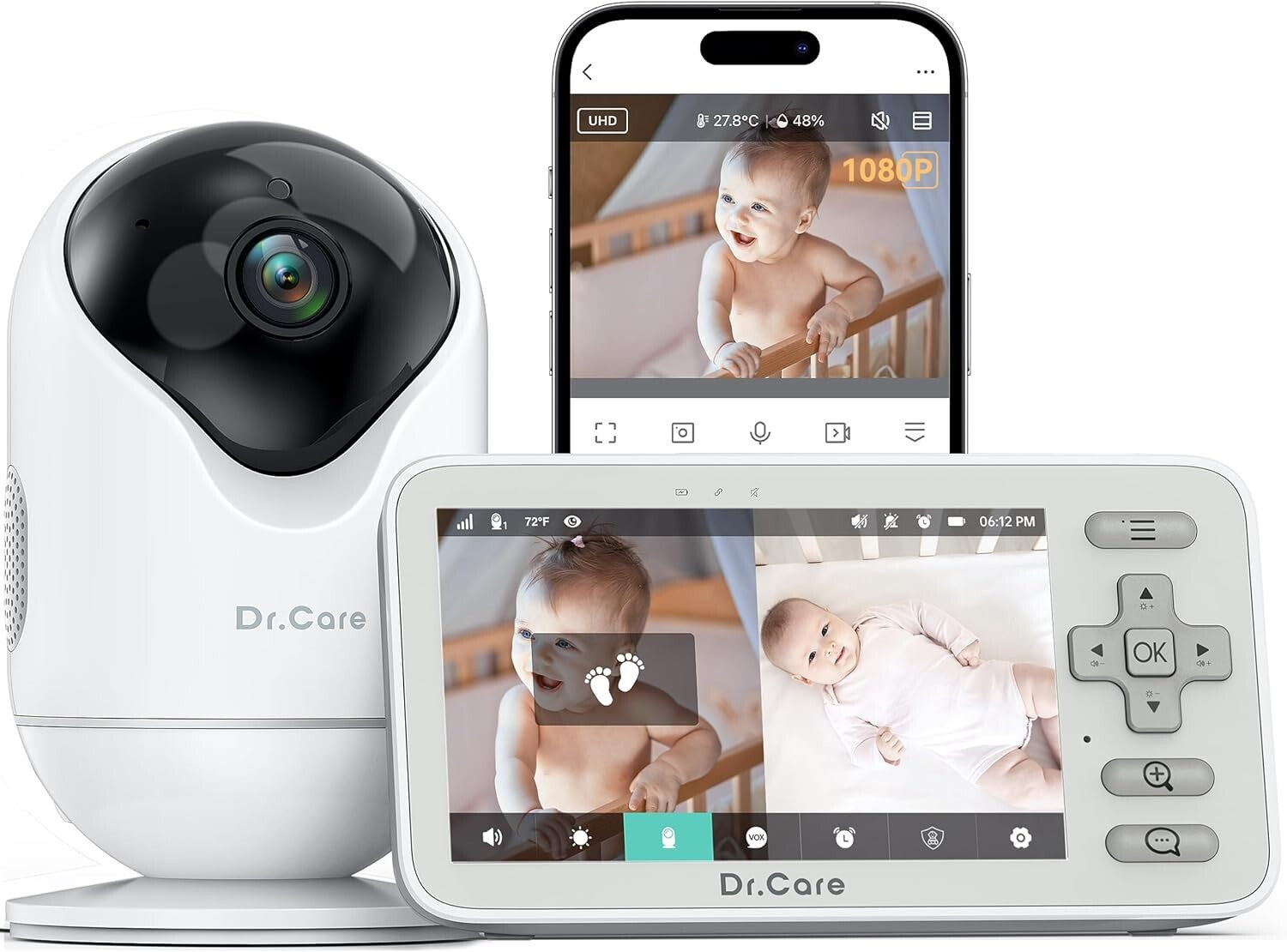 Advanced 1080P WiFi Baby Monitor with Motion Alerts & Triple Security Features