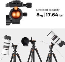 Load image into Gallery viewer, Effortless Outdoor Shooting with 64 Inch Lightweight Tripod &amp; Smartphone Clip