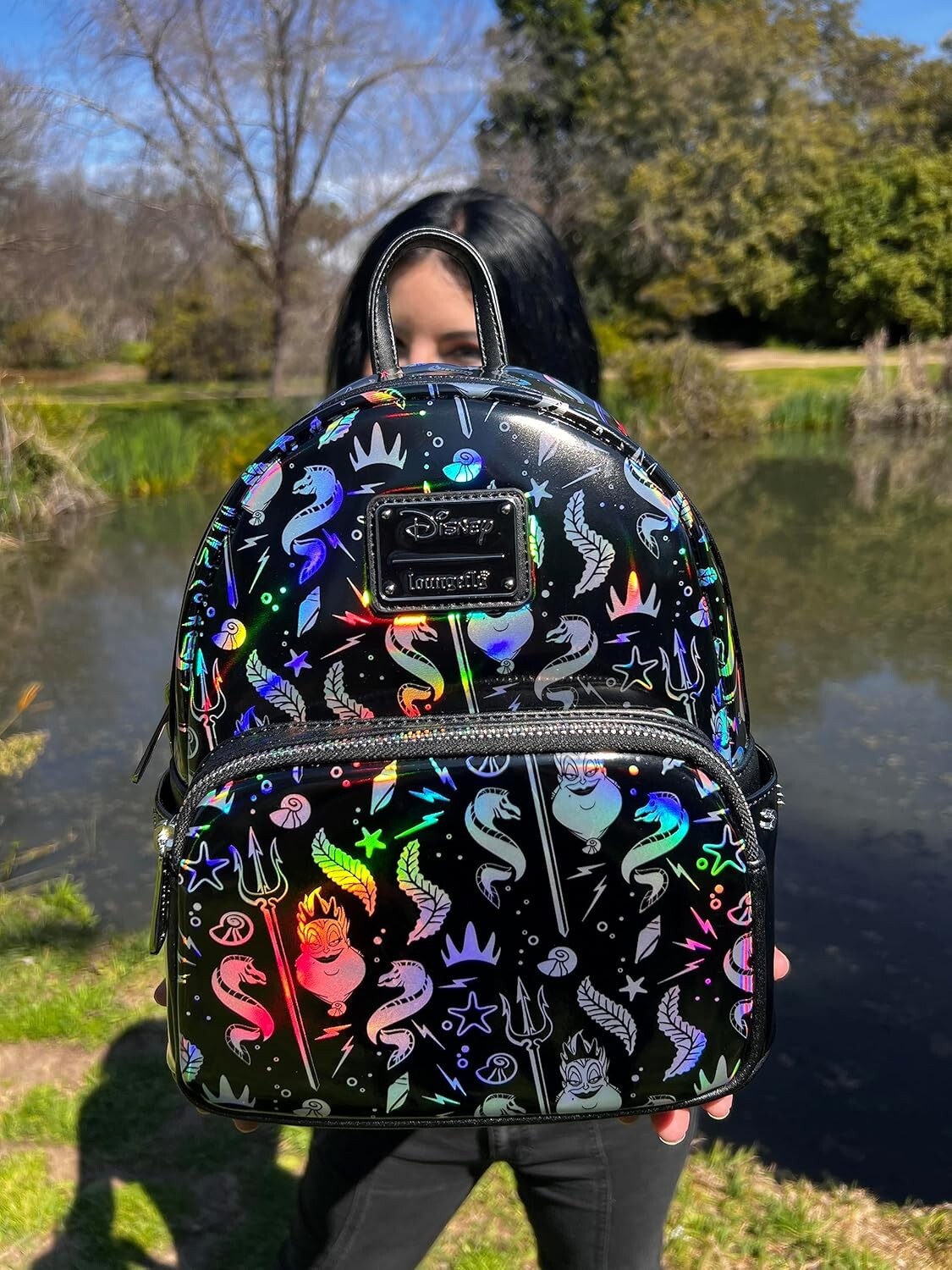 Disney Little Mermaid Ursula Mini Backpack with Adjustable Straps - 10.5 Inches