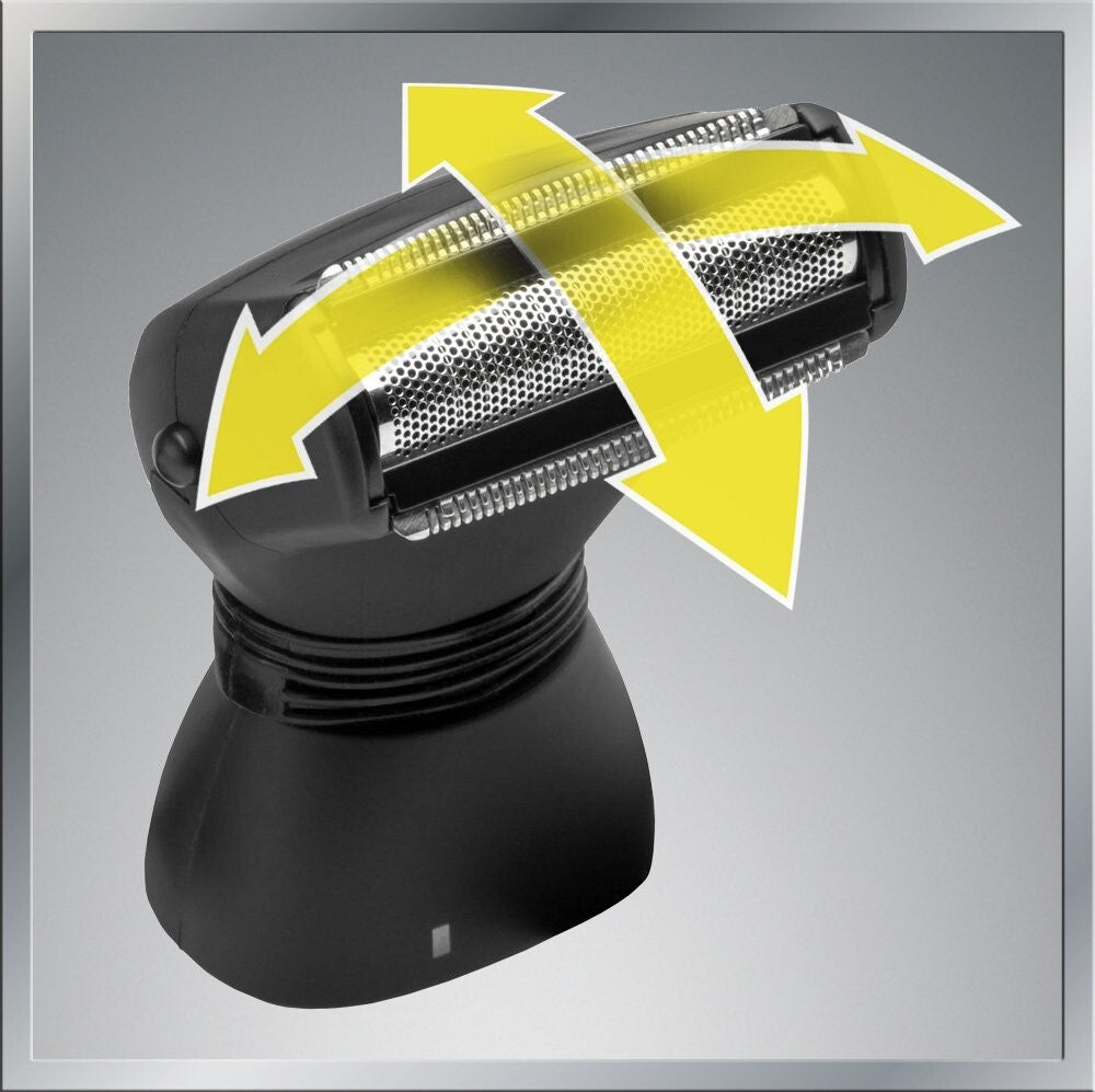 Rechargeable Back Shaver with Adjustable Shock Absorber Heads and Power Burst