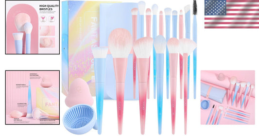Chic Makeup Brush Set - 16 Professional Brushes with Travel Bag & Gift Packaging