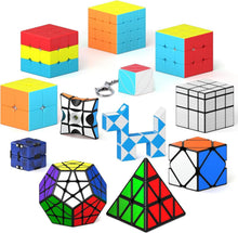 Load image into Gallery viewer, Smooth-Playing 12-Pack Puzzle Cube Set: 2x2 to Skewb - Great for All Ages
