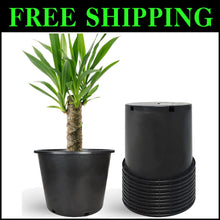 Load image into Gallery viewer, Set of 10 Elegant Black Planter Containers - 6.3 Gallons for Indoor/Outdoor Use