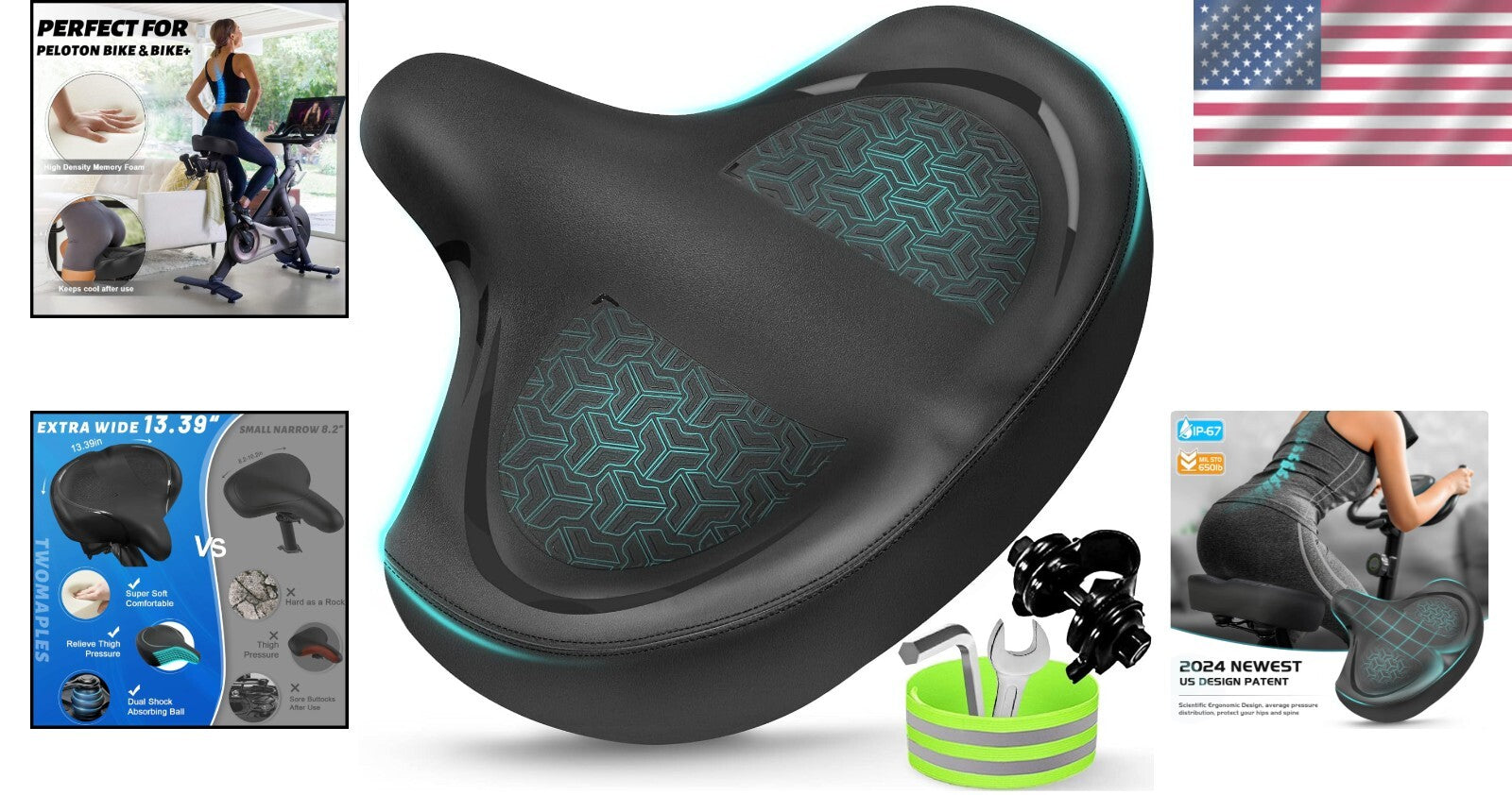 Premium Extra Comfort Bike Seat for Mountain & Stationary Bikes - Easy Install