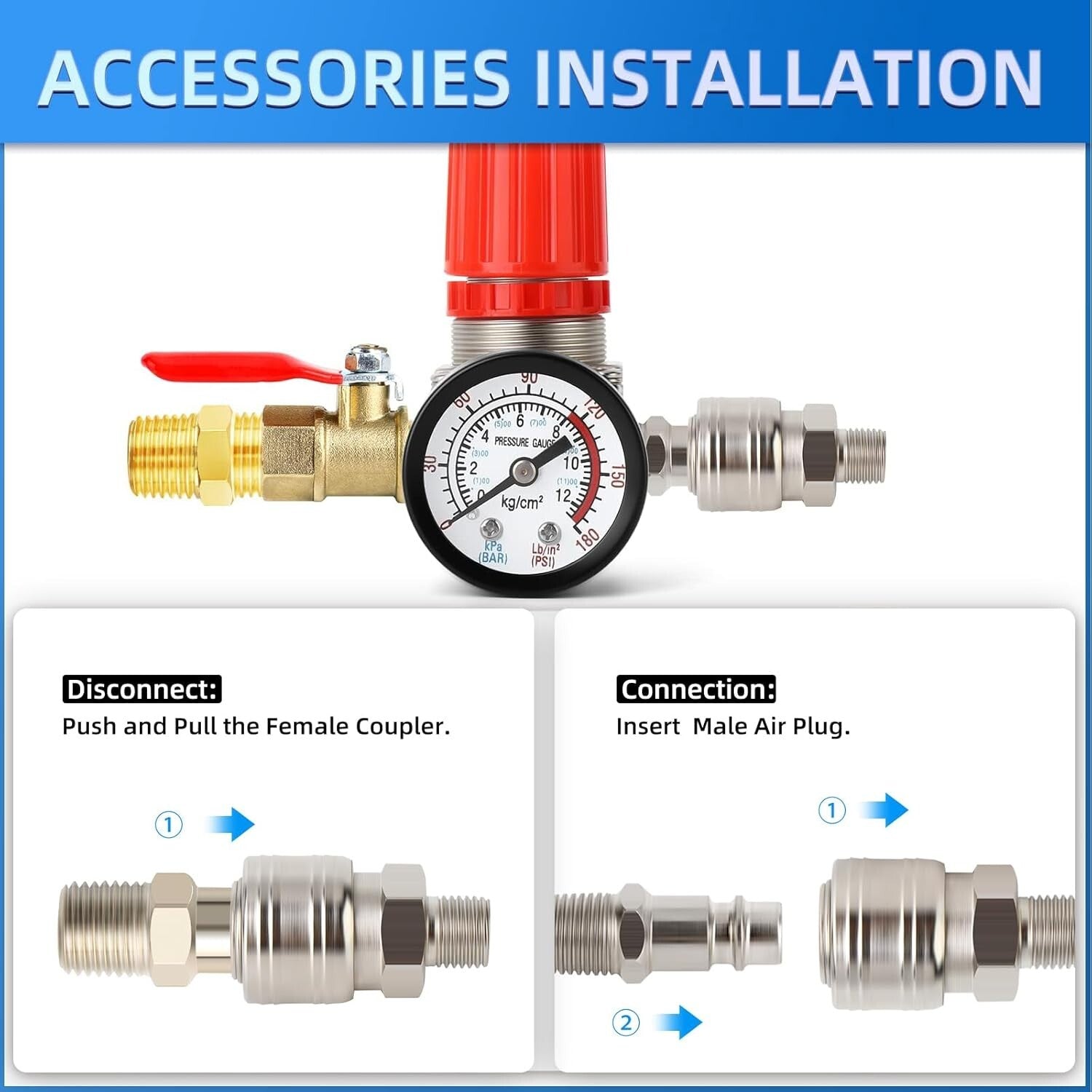 Replacement Air Compressor Pressure Switch Control Valve 120-150 PSI with Reg...