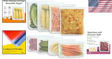 Load image into Gallery viewer, Space-Saving 8-Pack of Gallon and Half-Gallon Food Storage Bags - Resealable