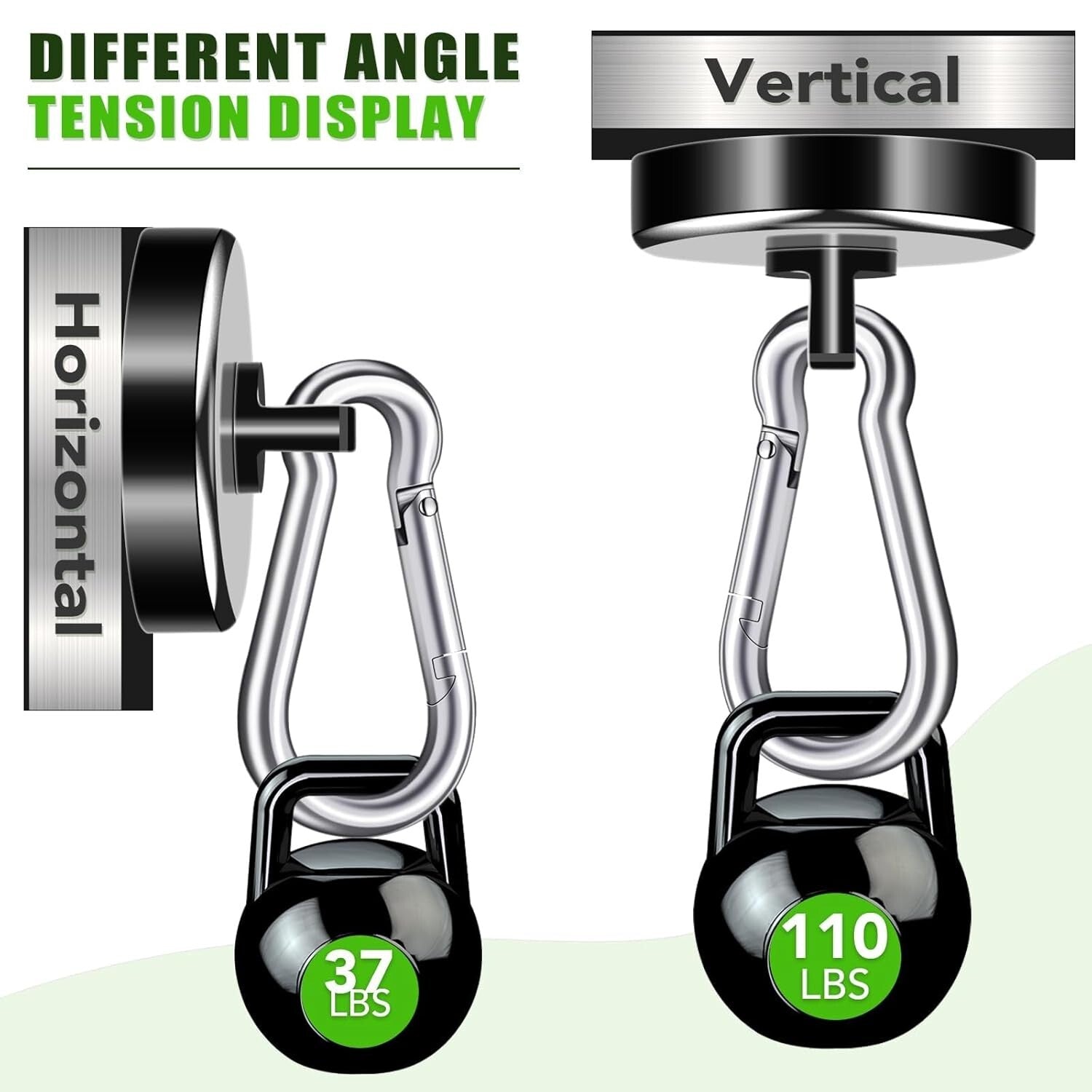 Versatile 40-Pack Black Magnetic Hooks - 110LBS Capacity for Easy Organization