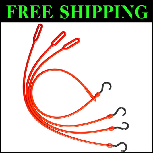 Versatile 30 Inch UV Resistant Bungee Straps - Pack of 4 with Loop-End Hooks