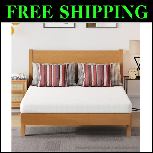 Pressure Relieving & Breathable Gel Memory Foam Mattress - Full, 5-Inch Comfort