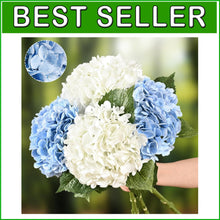 Load image into Gallery viewer, Lifelike 21" Hydrangea Flowers - Soft Touch with Washable Petals, 4-Piece Set