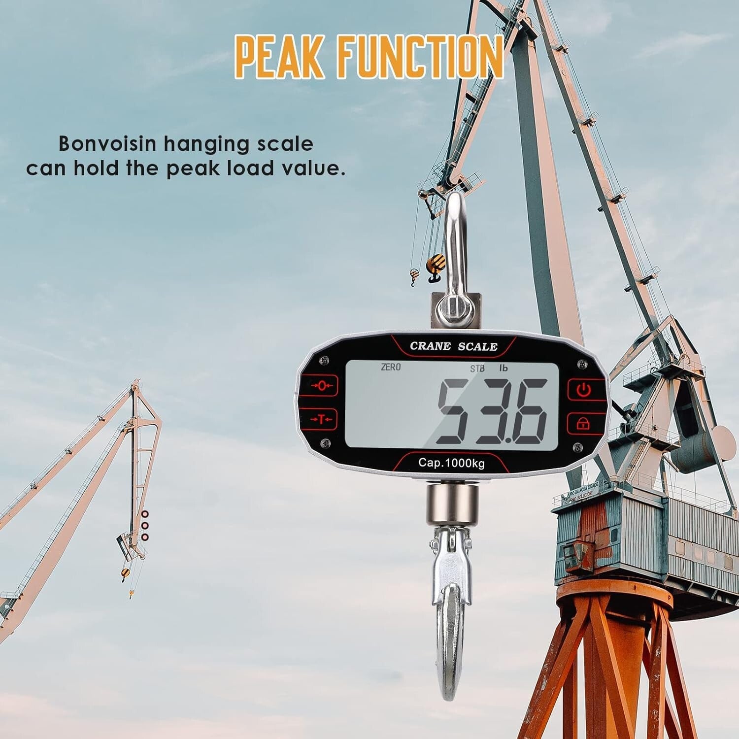 Industrial Crane Scale 2000lb with Rechargeable Battery and Remote Control