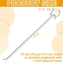 Load image into Gallery viewer, Space-Saving 10-Inch Adjustable Pegboard Hooks - 100 Piece Stainless Steel Set
