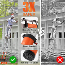 Load image into Gallery viewer, Portable 12.5 FT Aluminum Ladder with Safety Features - Perfect for Home and DIY