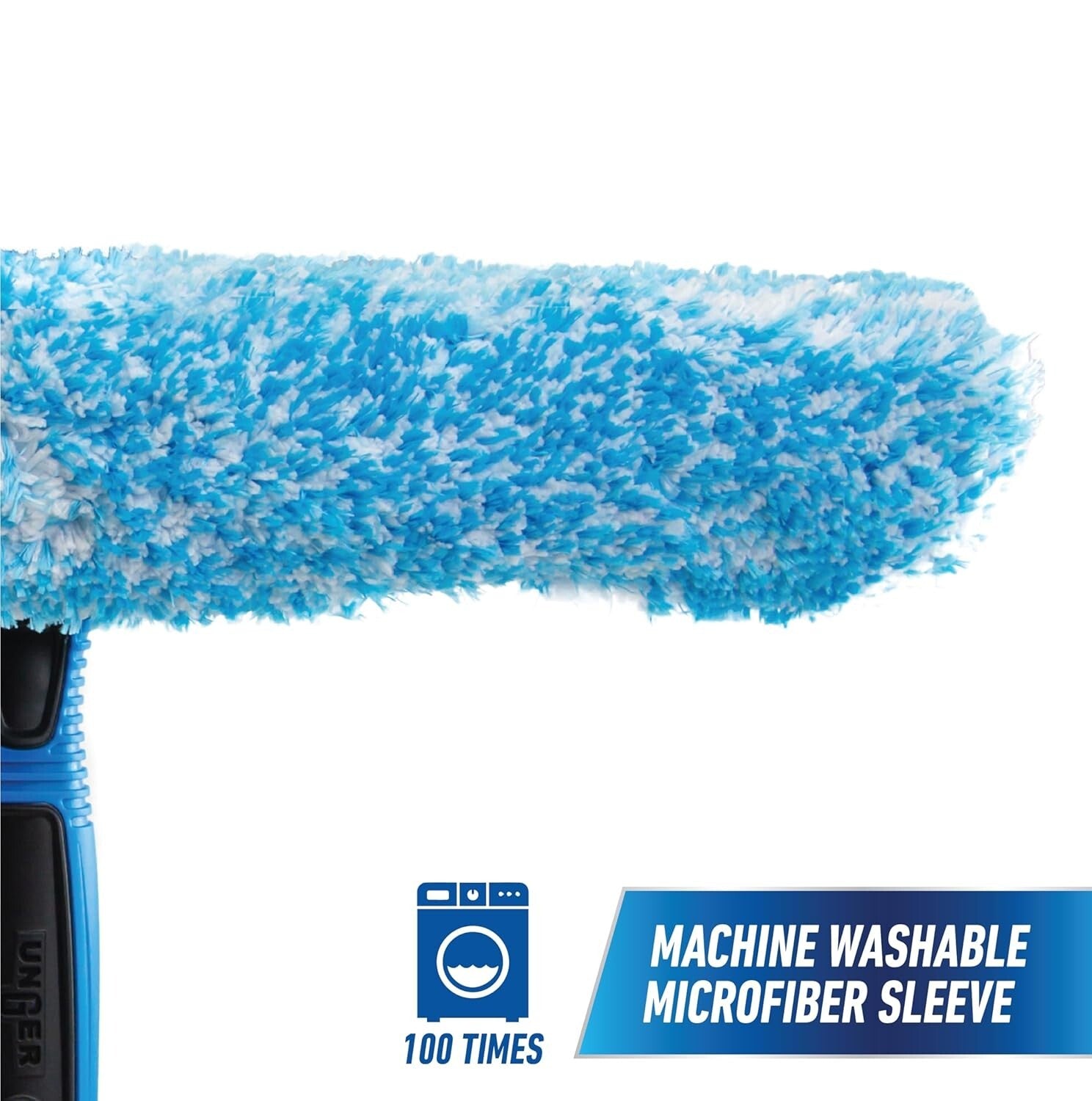 Complete Window Cleaning Kit: Squeegee, Scrubber & Extendable Pole - Blue/Black