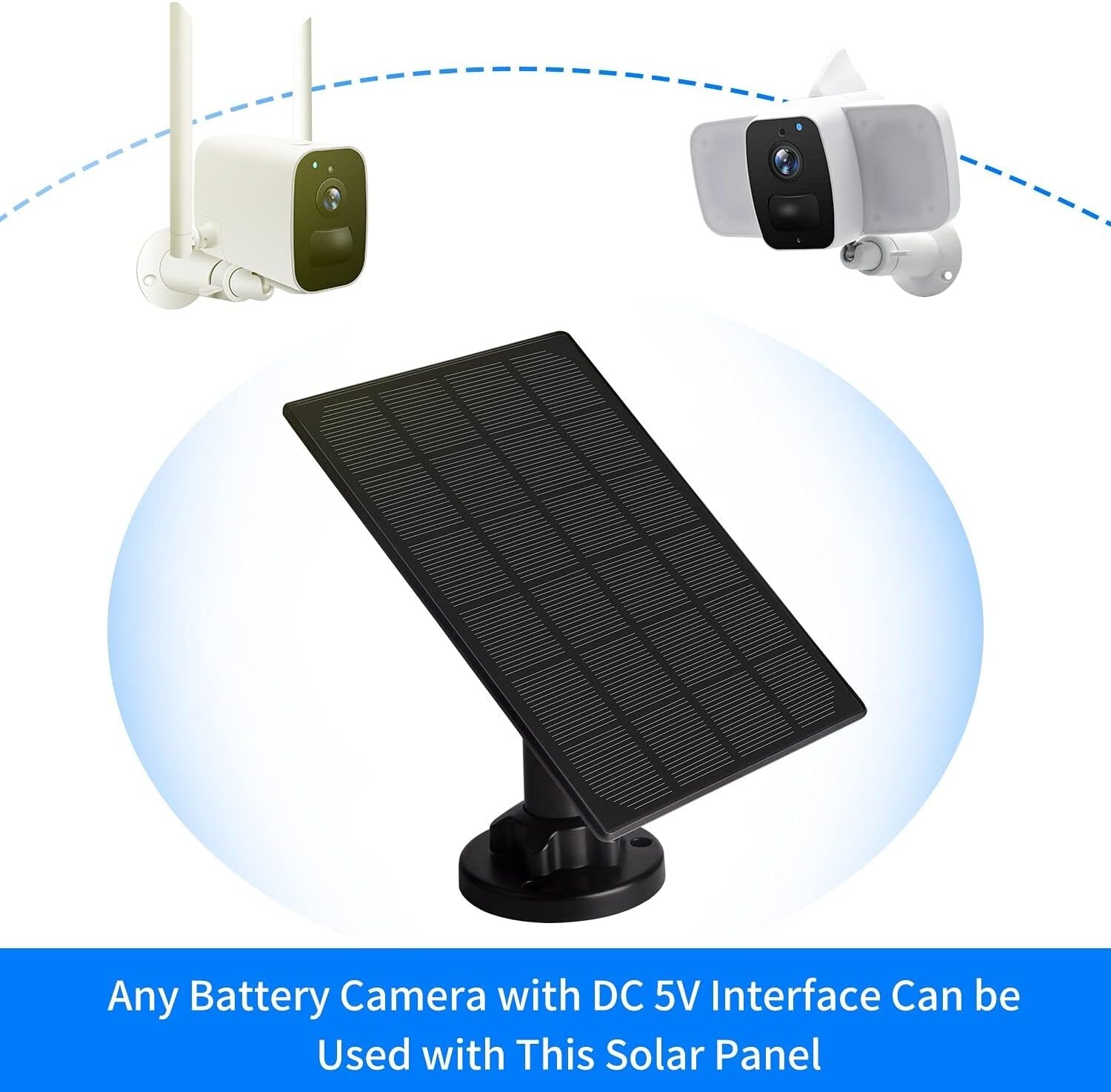 Eco-Friendly Solar Panels for Outdoor Security Cameras - 3 Pack with 10ft Cables