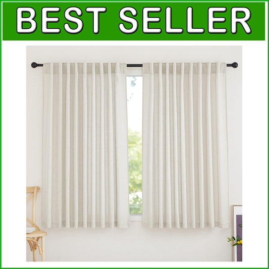 Elegant Linen Sheer Curtains - 70x63 Inch Panels for Bright, Airy Spaces