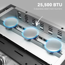 Load image into Gallery viewer, Portable Tabletop Gas Grill Griddle - 319 sq. in Cooking Area for Gatherings