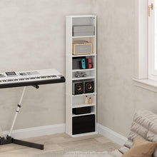 Load image into Gallery viewer, Durable Freestanding 9-Shelf Media Rack with Wall Mount Kit - Easy Assembly