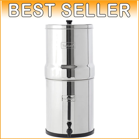 Big Gravity-Fed Stainless Steel Water Filter - 2.25 Gallon with BB9-2 Elements