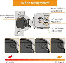 Load image into Gallery viewer, Durable 50 Pack 1-3/8" Satin Nickel Soft Close Cabinet Hinges &amp; Accessories
