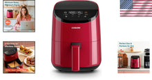 Load image into Gallery viewer, Dishwasher Safe 2.1 Qt Air Fryer in Red - 4 Cooking Functions, Perfect Gift