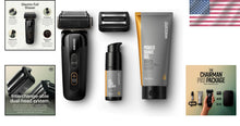 Load image into Gallery viewer, Men’s Electric Face Shaver with Interchangeable Blades &amp; Shaving Gel – SkinSafe