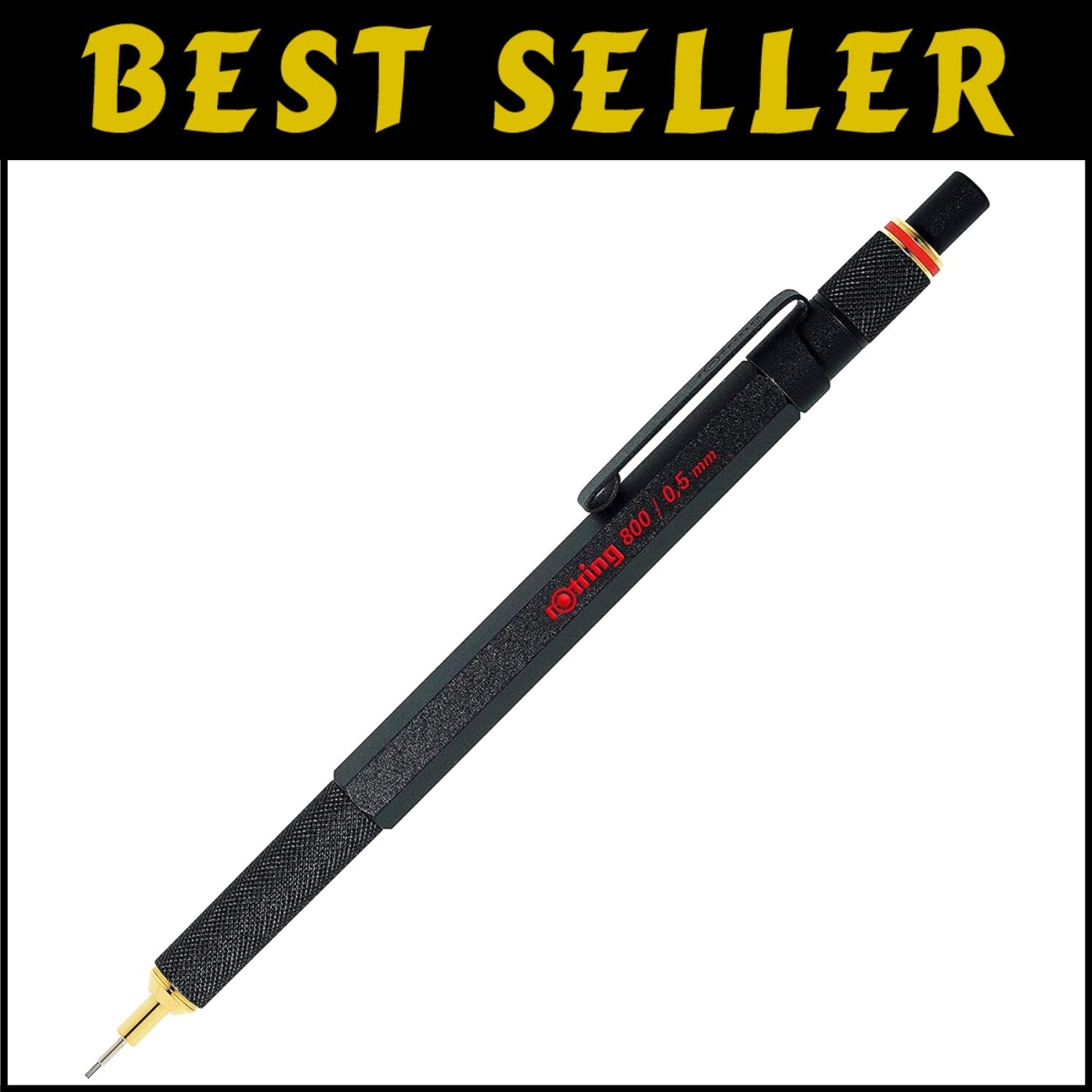 800 Retractable Mechanical Pencil - Ergonomic Metal Design with Built-in Eraser