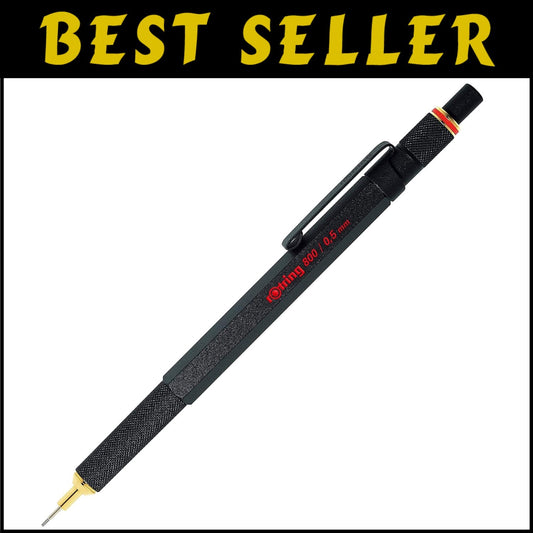 800 Retractable Mechanical Pencil - Ergonomic Metal Design with Built-in Eraser