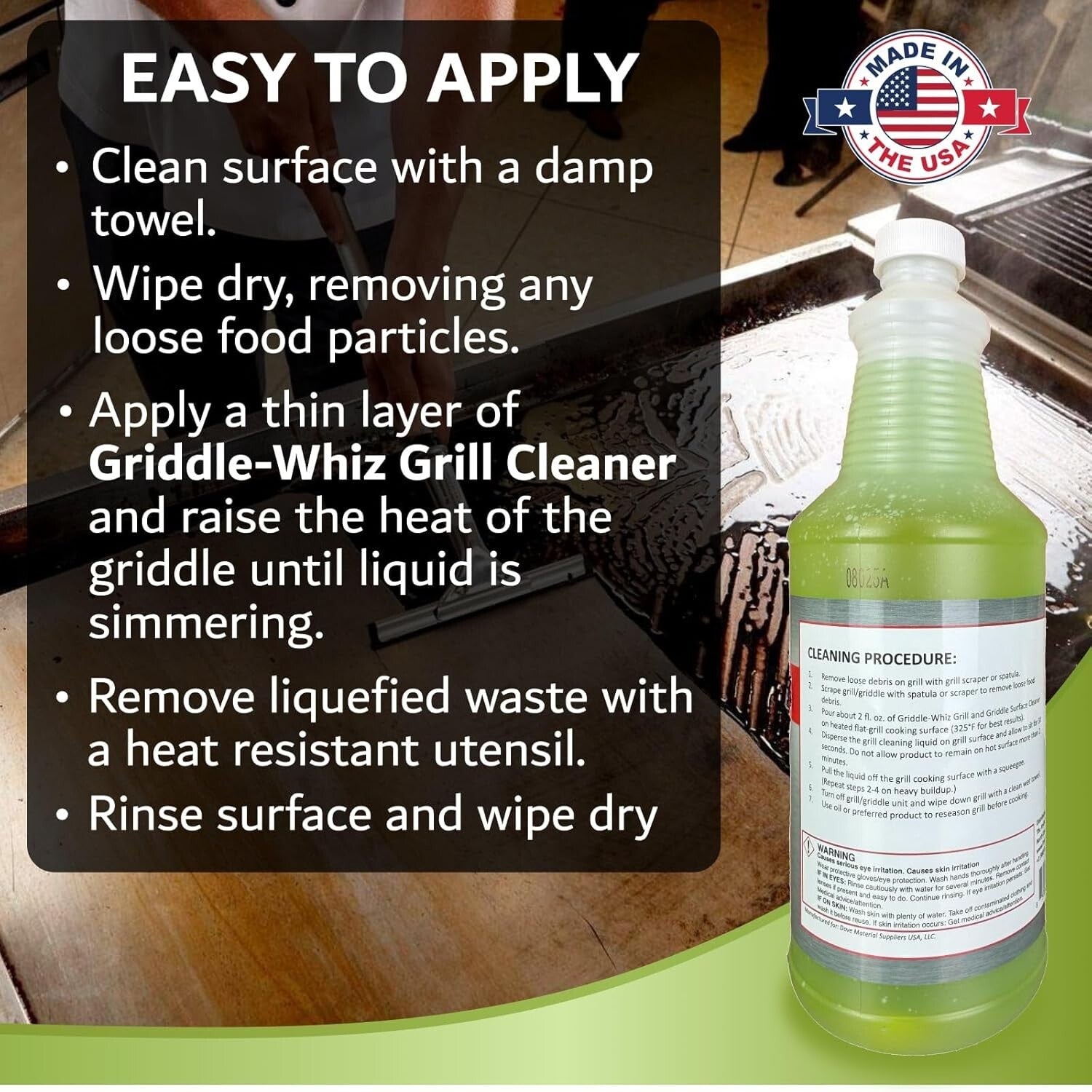 Fast-Acting Grill & Griddle Cleaner - Pack of 4 | Effortless Grease Removal