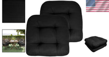 Load image into Gallery viewer, Premium Patio Chair Cushions, 19" x 19" Plush Black Pad Set - Indoor/Outdoor Use