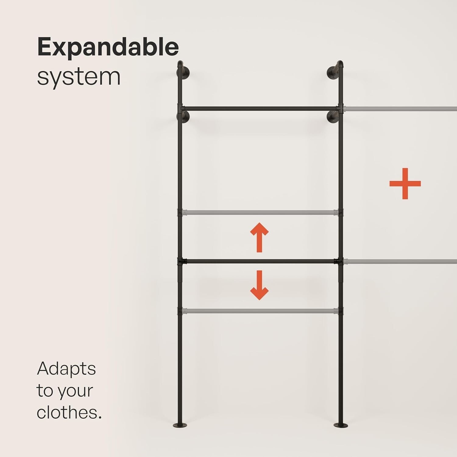 Industrial Pipe Wall-Mounted Clothing Rack – 400 kg Capacity, Stylish Design