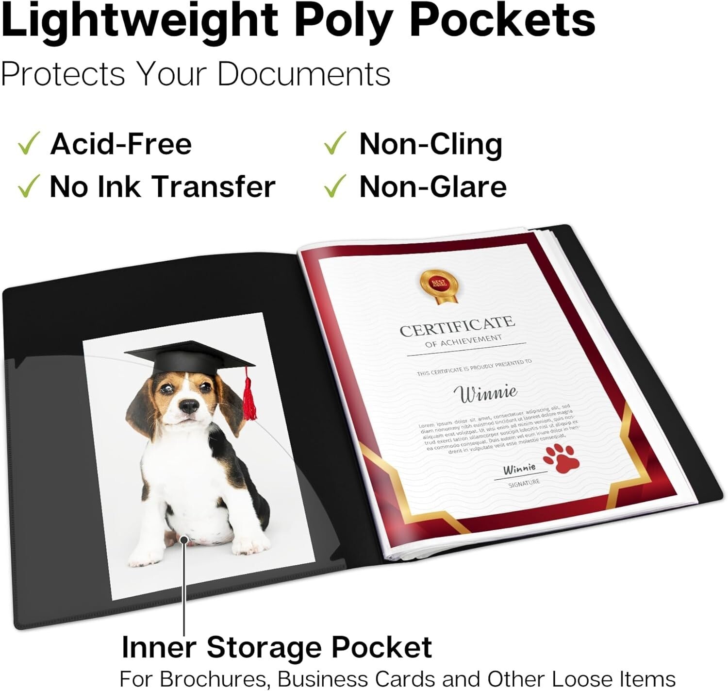 Customizable 60-Pocket Presentation Binder - Premium 8.5 x 11 Document Organizer