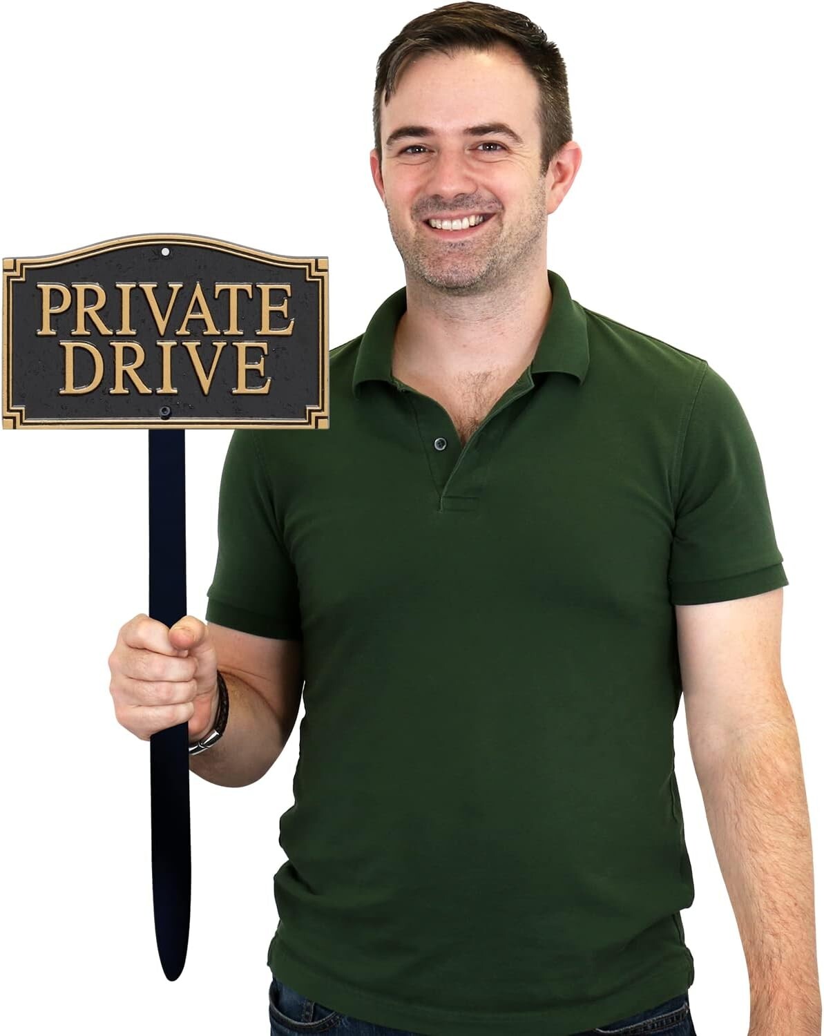 Architectural 5.75" x 9.5" Private Property Garden Sign with Stake for Entrances
