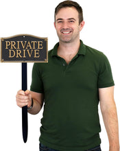 Load image into Gallery viewer, Architectural 5.75" x 9.5" Private Property Garden Sign with Stake for Entrances