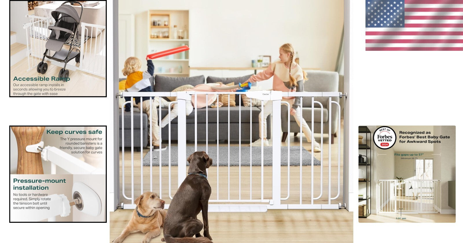 Mom's Choice Winner: Durable Extra Wide Child & Pet Safety Gate (57" Max)