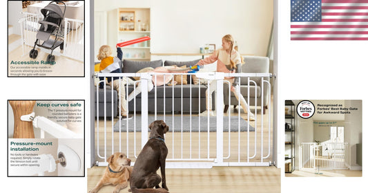Mom's Choice Winner: Durable Extra Wide Child & Pet Safety Gate (57" Max)