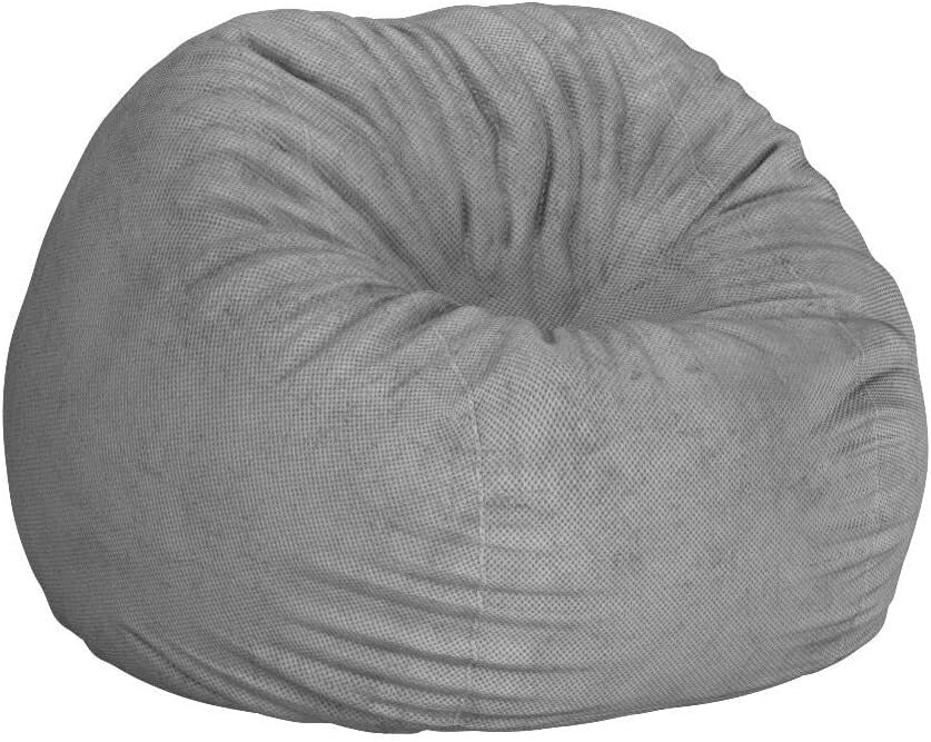 Cozy Chenille Bean Bag Chair & Bed - Full Size, Adjustable & Washable - Charcoal