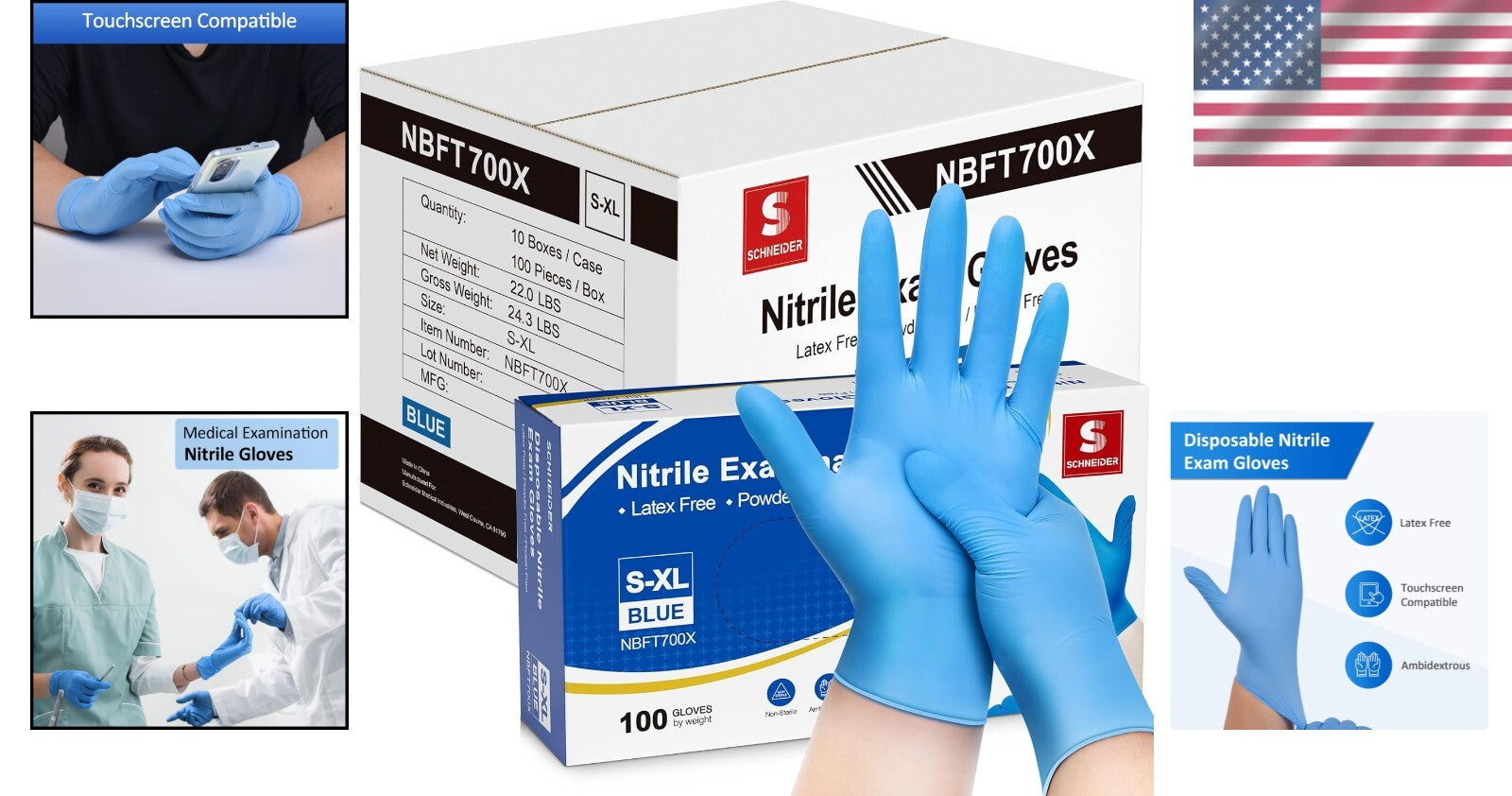 Ultra Strong & Sensitive Nitrile Exam Gloves, 4 mil, for Diverse Applications