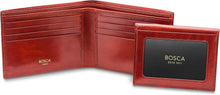 Load image into Gallery viewer, Full Grain Leather Wallet for Men - Slim Design with ID Passcase &amp; Cognac Color