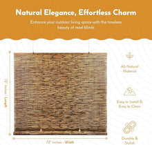 Load image into Gallery viewer, 72"x72" Waterproof Bamboo Shades - Cordless Roll-Up for Outdoor &amp; Indoor Privacy