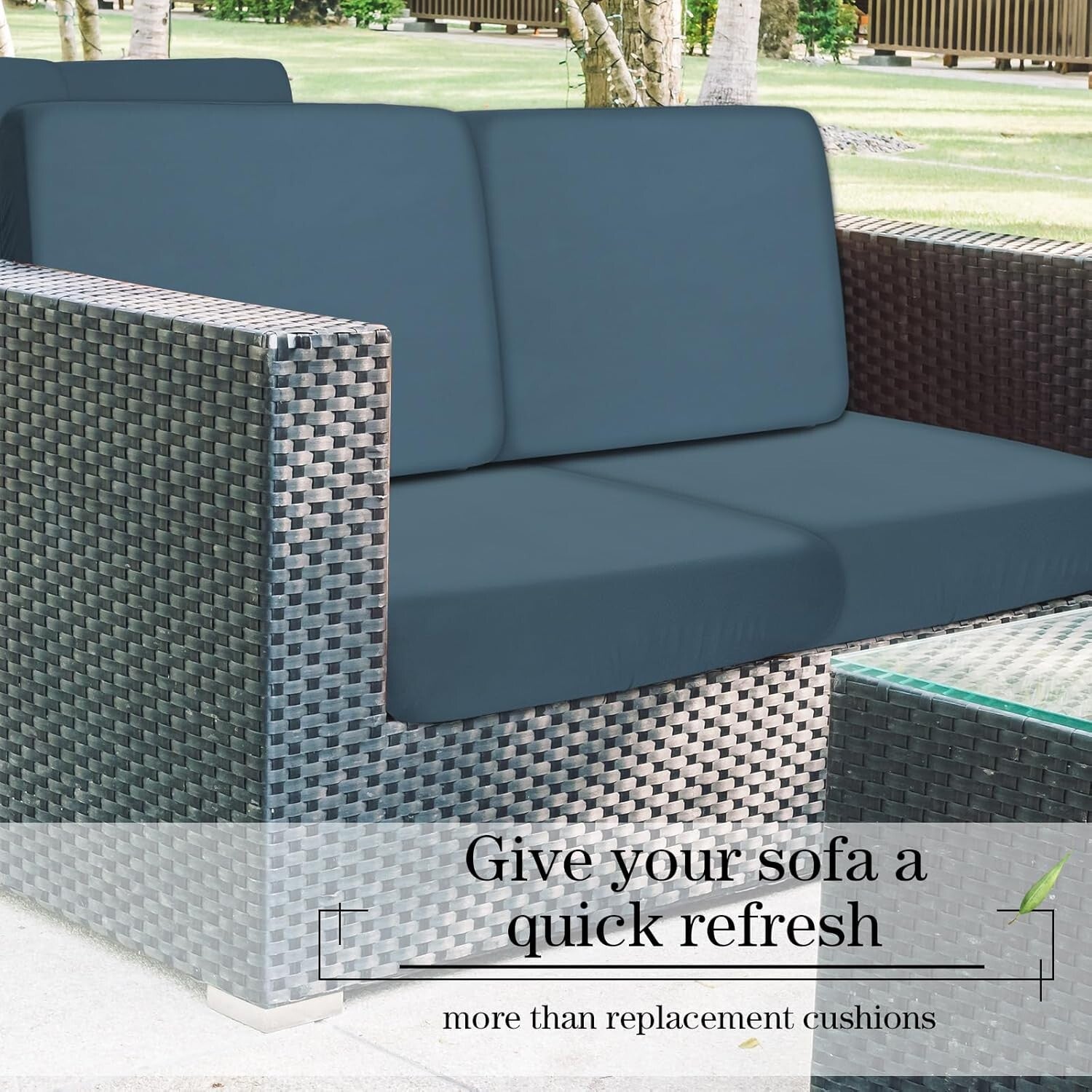 8 Stylish Stretch Cushion Covers - Waterproof Protection for Outdoor Furniture