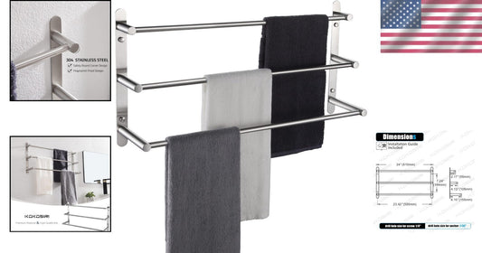 Brushed Nickel 3-Tier Stainless Steel Ladder Towel Rack for Modern Bathrooms