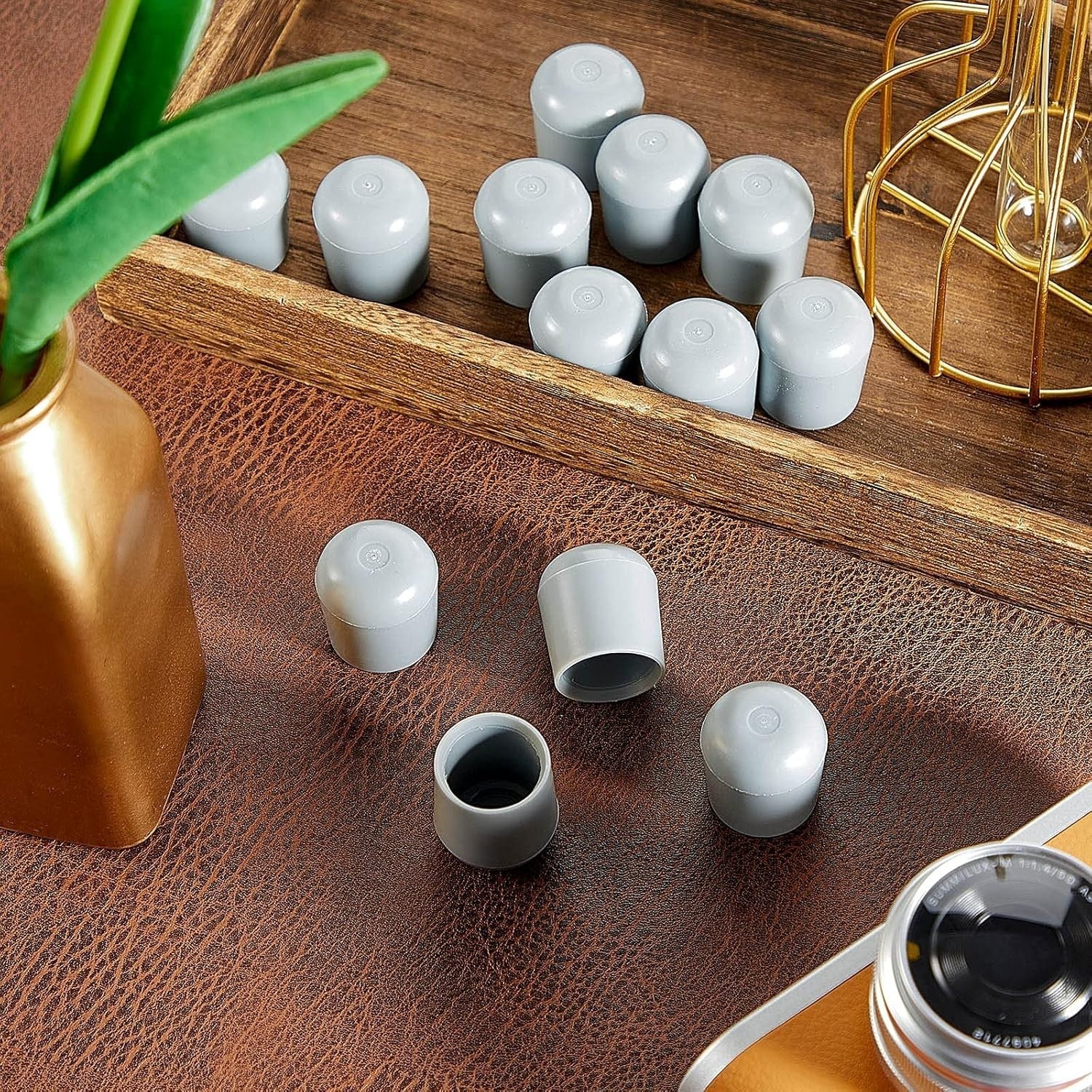 300 Pcs Heavy Duty Grey Folding Chair Leg Caps - Protect Floors Effortlessly