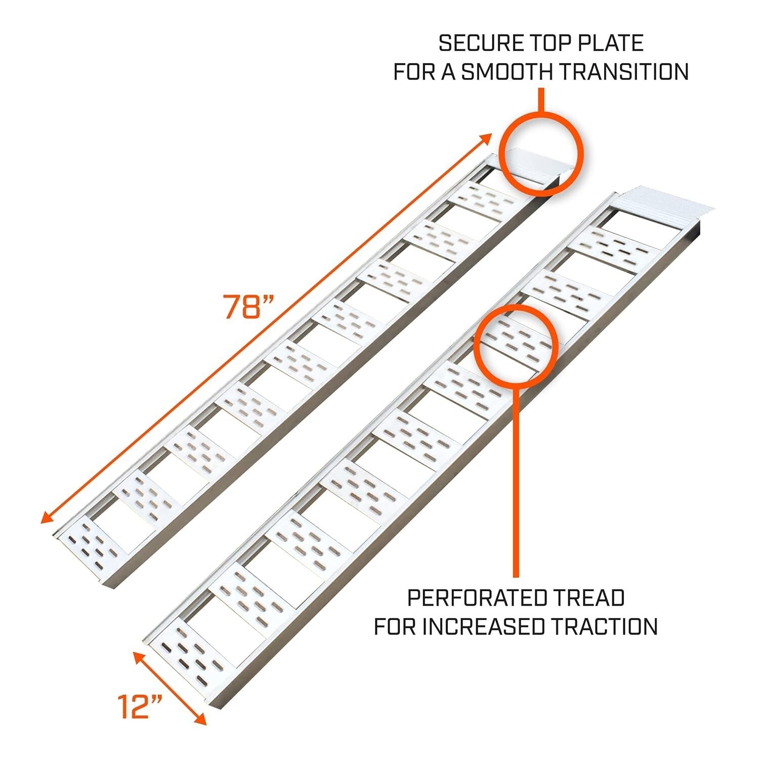 Fixed Aluminum Ramps with Traction Treads - Securely Load Lawn Tractors & Mowers