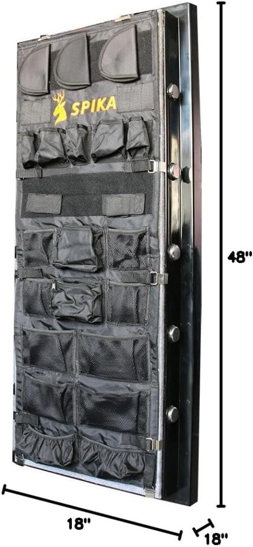 Elegant Gun Safe Door Organizer with 15 Pockets, Easy Installation, Black Finish