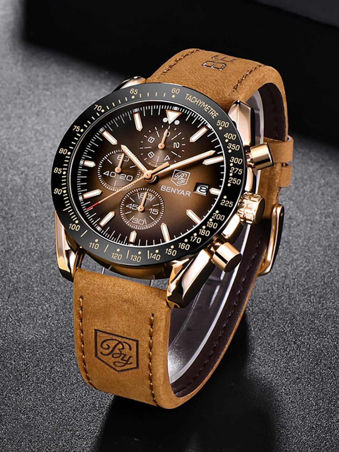30M Waterproof Men's Watch by BENYAR - Scratch-Resistant with Date Function
