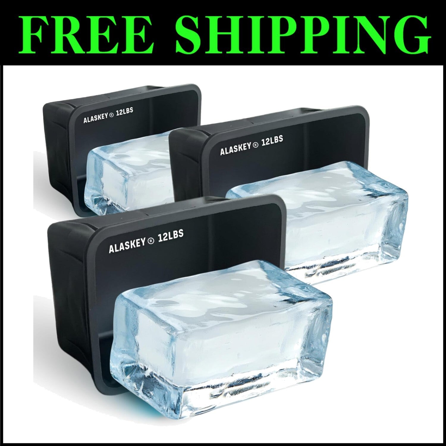 Ice Expert's Choice: Giant 3-Pack Ice Block Mold for Efficient Cooling Solutions