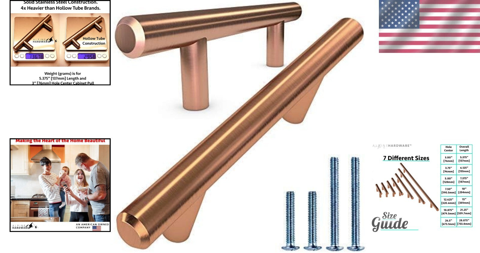 Durable 25-Pack Copper Bronze Pull Handles - 5 In Hole Center Mounting